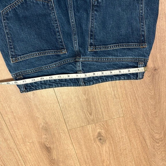 Reformation Jax Stretch High Rise Dark Wash Blue Straight Jeans size 30 - Picture 6 of 8